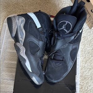 Jordan Air Retro 8 Black and Silver Sneakers